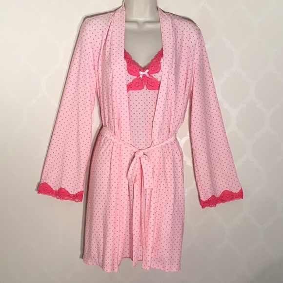 Studio Donatella Other - PINK POLKA DOT NIGHTGOWN & ROBE
